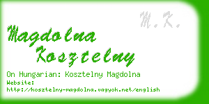 magdolna kosztelny business card